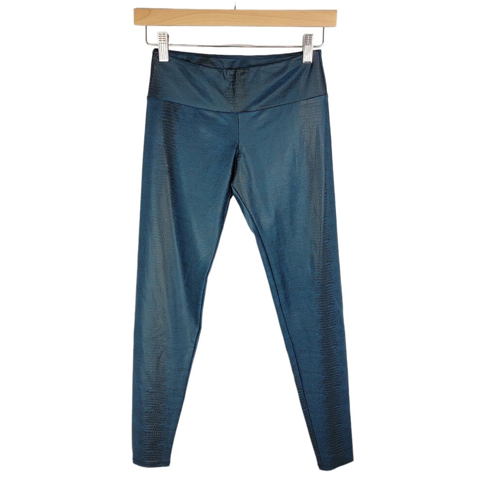Onzie Blue Crocodile Print Leggings XS